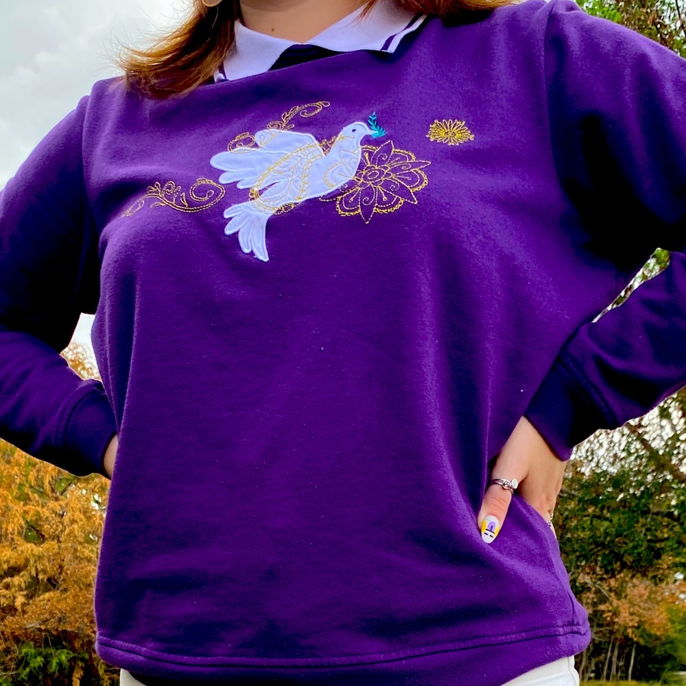 💟vintage purple dove sweater w/ collar | Adrian Delafield💟